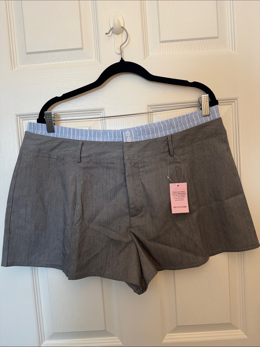 PrettyLittleThing Gray Flat Front Women's Shorts